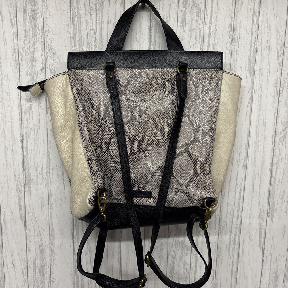 Fossil Snake Print Leather Amelia Bag Backpack - Picture 2 of 6